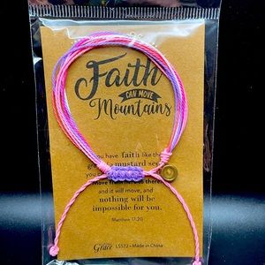 Faith Can Move Mountains Macramé Bracelet